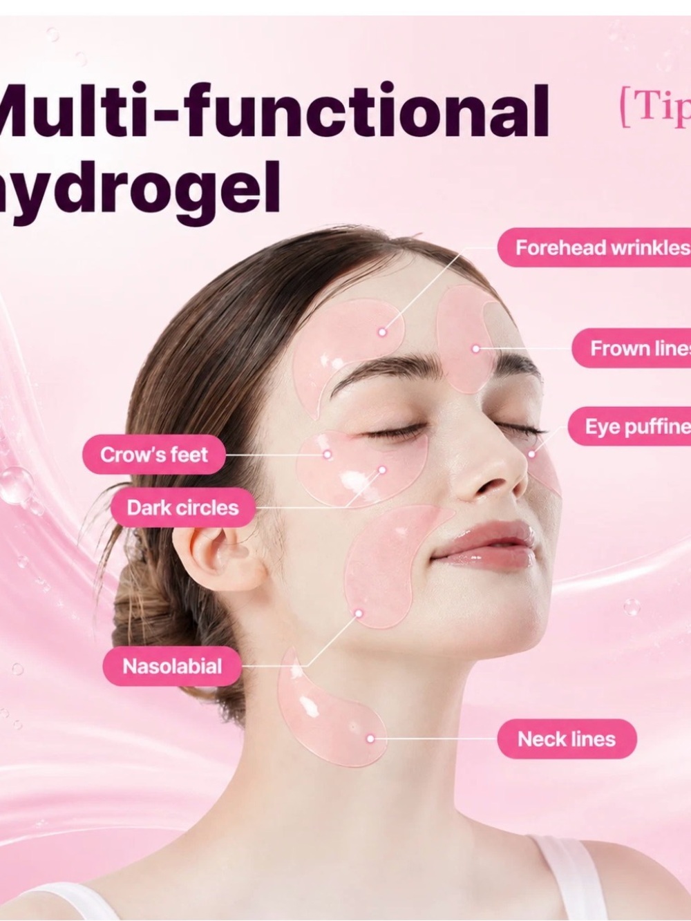 Peptide Collagen Hydrogel Eye Patch - Pink - Picture 2 of 4